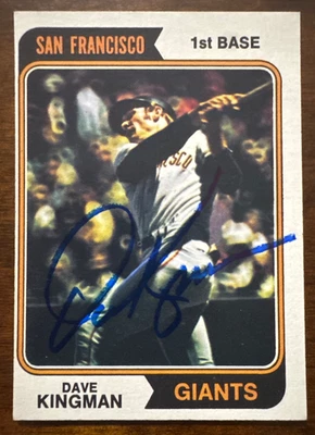 1974 Topps DAVE KINGMAN Autographed Baseball Card #610 GIANTS - Image 1 of 2