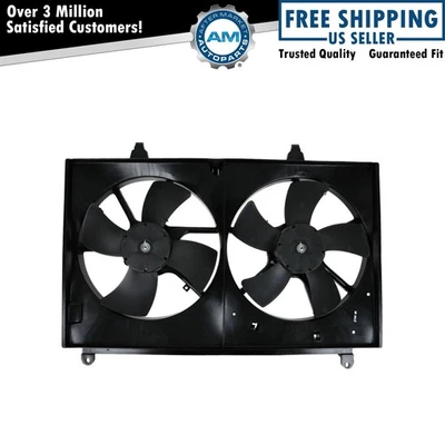 Conjunto de motor de lâmina de ventilador de refrigeração radiador duplo para 03-08 Infinity FX35 3,5L - Imagem 1 de 3