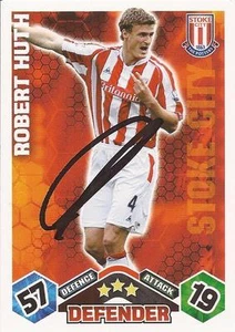 ROBERT HUTH SIGNED STOKE 2009/2010 MATCH ATTAX TRADING CARD+COA - Picture 1 of 1