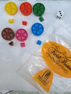 Trivial Pursuit Spares Scoring Wedges Counters Tokens Replacement + Dice In Bag - Picture 1 of 16