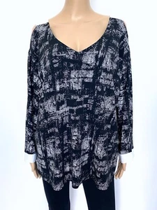 NWT! NEW JOSEPH RIBKOFF Size US 22 2XL UK 24 Black White Top Blouse Women - Picture 1 of 8