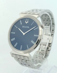 Bulova Regatta Quarz schmales blaues Zifferblatt Herrenuhr - 38 mm Armband 7" - 96A233 - Bild 1 von 10