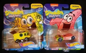 HOT WHEELS character cars SPONGEBOB & PATRICK set from 2017 Both NIP - Picture 1 of 9