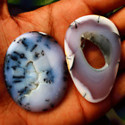 2 PC Natural Australian Dendrite Opal Druzy Cabochon Top Quality Loose Gemstones