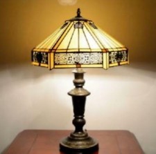 Tiffany Style Table Lamp Glass Stained Lamps Light Desk Handcrafted Shade Medium