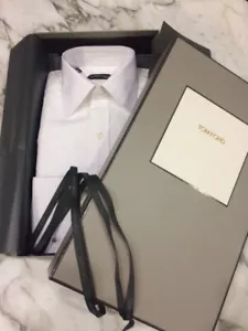 New TOM FORD Slim Fit White Dress Shirt w/French Cuff size 39 IT 15.5 US NIB - Picture 1 of 6