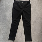 F&F Black Stretch Jeans Style Trousers UK 14 Tapered Leg W34” L29” VGC