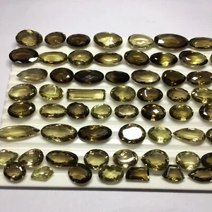 Natural Brilliant Cut Smoky Lemon Handcrafted Faceted Gemstone Bracelet Making - Picture 1 of 5