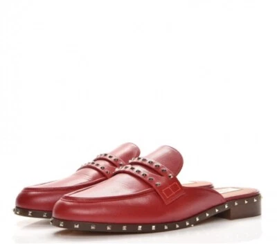 VALENTINO GARAVANI Made in Italy Soul Rockstud Mules in Red Size 36 $895 - Image 1 of 4