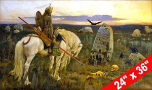 Viktor Vasnetsov - Der Ritter am Scheideweg - 1878 - 24x36 Ölgemälde Plakat - Bild 1 von 2