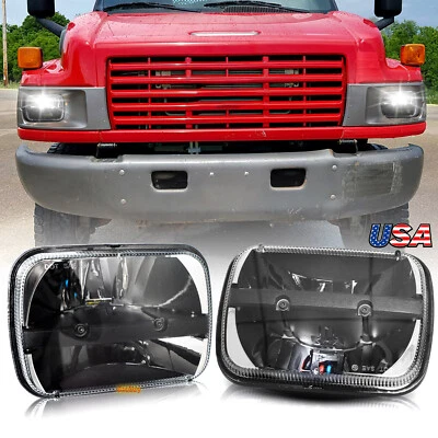 Par de faros LED 7x6" haz alto/bajo para GMC C4500 C5500 C6500 TopKick 2003-09 Foto 1 de 4