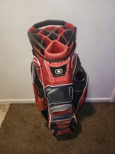 Ogio Itza 14 Way Golf Cart Bag w/ Strap & Rain Cover- Red And Black - Picture 1 of 9