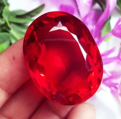 Loose Gemstone 78.45 Ct Certified Oval Shape Red Topaz With Free Gift - Image 1 of 4