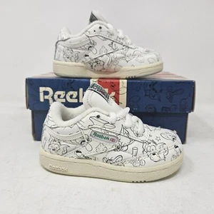 Infant Reebok Tom and Jerry Club C 85 Classic White Green Shoe / FX4014 / Sz 4.5 - Picture 1 of 6