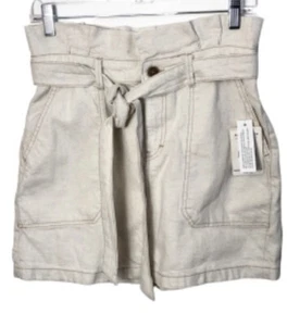 Free People Splendor In The Grass High-Waisted Denim Skirt Oatmeal Womens Size 4 - Picture 1 of 5