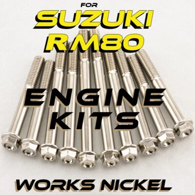 ENGINE Bolt Kit for Suzuki RM80 | Works Nickel w/Ti Look at Fraction of the Cost - Image 1 of 4