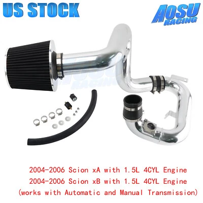 Black For 2004-2006 Scion xA xB bB 1.5L L4 Cold Air Intake Racing System +Filter - Image 1 of 4