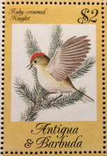 ANTIGUA 1984 SG872 $2  SONG BIRDS. RUBY-CROWNED KINGLET-  MNH