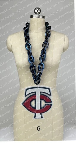 New MLB MINNESOTA TWINS Jumbo Big NAVY BLUE Fan Chain Necklace Foam Cover