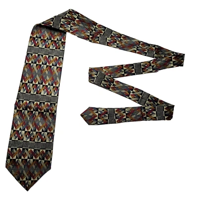 Jhane Barnes Tie Men's Geometric 100% Silk Necktie Handmade In Japan - Image 1 of 4