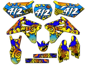 RMZ 450 ZANY 2007 kit de gráficos amarillo Senge compatible con Suzuki - Imagen 1 de 10