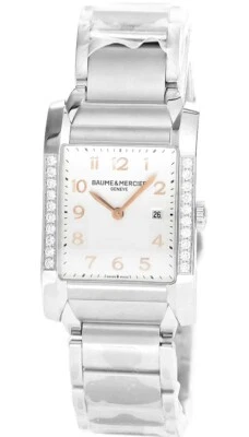 BAUME & MERCIER Hampton Quartz SS 20 Diamond Set Case Women's Watch MOA10023 - Image 1 of 4
