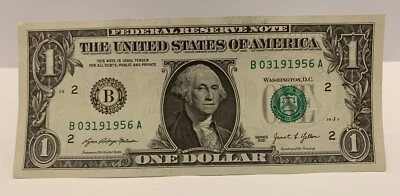 2021 Series $1 Birthday Note March 19, 1956, B03191956A Almost Uncirculated - Image 1 of 4