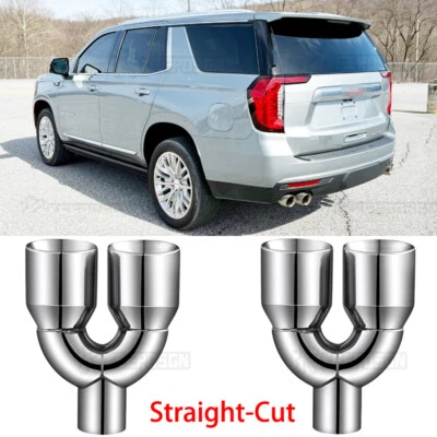2.5" Inlet 3.5" Outlet 9.5" Long Dual Exhaust PipeTip For GMC Yukon XL 1500 2500 - Image 1 of 4