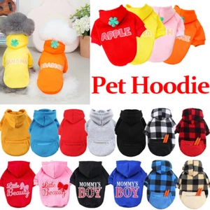 Pet Fleece Hoodie Clothes Puppy Dog Warm Jumper Sweater Coat Small Chihuahua C m - Picture 1 of 43