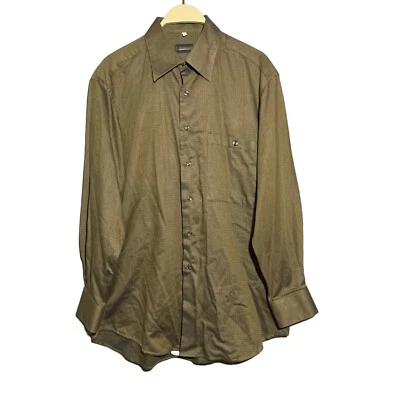 Camisa de vestir Lorenzo Uomo Italia con botones para hombre talla M marrón a rayas bolsillo ropa de trabajo Foto 1 de 4