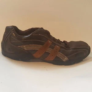 Skechers Fashion Sneakers Men's Size 9 M Brown Leather  - Picture 1 of 12