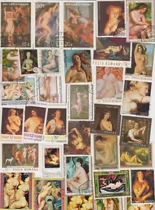 300 verschiedene Briefmarken Akt , Aktgemälde , Nude , Nudes , Kunst , Erotik - Bild 1 von 1