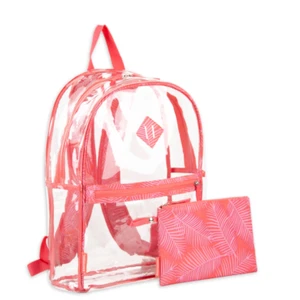 Eastsport Clear Pink Backpack & Zipper Pouch, Stadium Concert Arena School Work - Picture 1 of 4