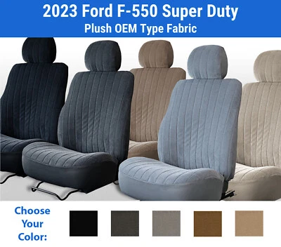 Plush Velour Seat Covers for 2023 Ford F-550 Super Duty - Image 1 of 4