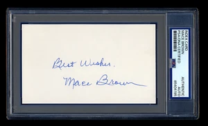 MACE BROWN SIGNED MINT INDEX CARD PSA/DNA BOSTON RED SOX PIRATES 1938 ALL STAR - Picture 1 of 2