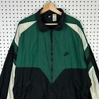 Nike Windbreaker Jacket Vintage 90s Full Zip Green Black Colorblock Workout Xl