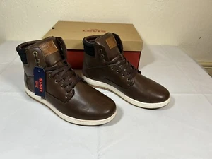 Levi's Men's Fletcher II Burnish II High Top Sneakers Brown/Black Size 10 M - Picture 1 of 13