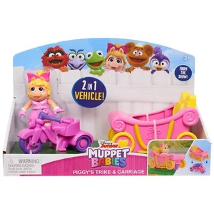 Disney Junior Muppet Babies Miss Piggy Trike and Carriage Set 2 in 1 Vehicle NEW - Picture 1 of 6