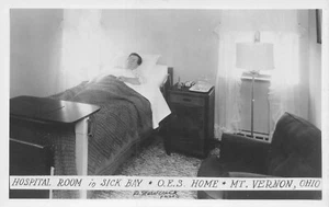 O.E.S Home Hospital Room In Sick Bay Mt.Vernon,OH Vtg 1950's RPPC Postcard - Picture 1 of 2