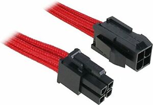BITFENIX 45cm 4-Pin ATX12V Extension Cable - Sleeved RedBlack
