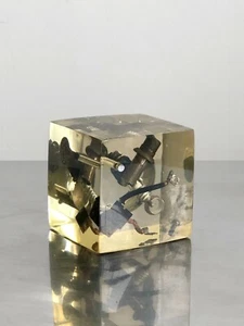 1970 PIERRE GIRAUDON INCLUSION SHABBY-CHIC MODERNISTE LUCITE RESINE FRACTALE - Foto 1 di 12