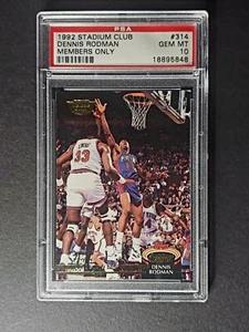 PSA 10 🚨 1992-93 Topps Stadium Club #314 Dennis Rodman solo para miembros (POP 5) - Imagen 1 de 2