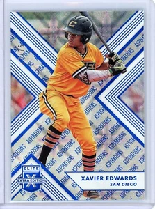 2018 Elite Extra Edition Xavier Edwards San Diego Padres Aspirations Blue #17/75 - Picture 1 of 2