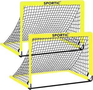 2 Pack 4' x 3' Soccer Goal Net Set, Pop Up Kids Practice Goals Yellow - Picture 1 of 6