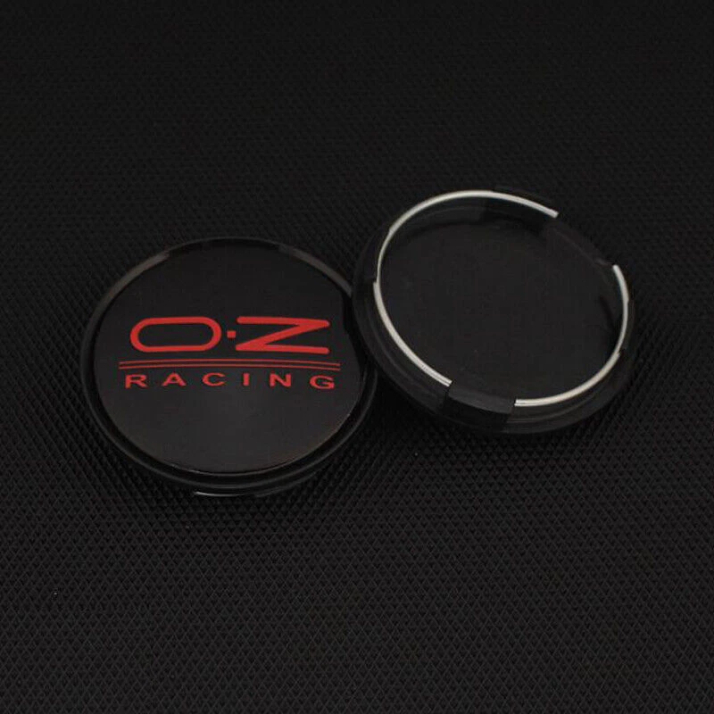 4x 63mm OZ O.z Racing Schwarz/Rot Felgendeckel Nabendeckel M595 für Superturismo - Bild 1 von 3