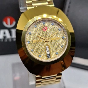 RADO DiaStar Original Automatic 35mm Stone Dial Gold Watch R12413314 - Full Set - Photo 1 sur 11