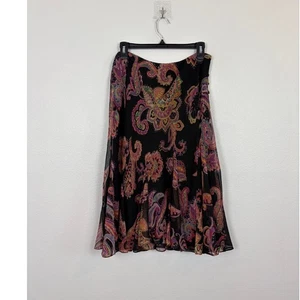 Lauren Ralph Lauren Y2K Fairy Paisley Chiffon Whimsical Skirt 10 - Picture 1 of 5