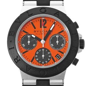 BVLGARI WATCH ALUMINUM CHRONOGRAPH AC38TA AUTOMATIC DATE RED/BLACK DIAL MEN'S - Picture 1 of 6