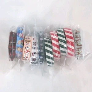 Lot of 10 Rolls of Christmas Elastic Ribbon New 5/8" Wide Holiday Crafts Lot1 - Picture 1 of 5