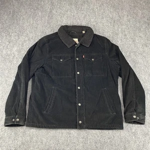 Levi Strauss Jacke Herren XL schwarz Cord Sherpa gefüttert Trucker Full Zip Druckknopf - Bild 1 von 10